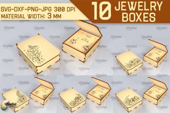 3D Jewelry Boxes Laser Cut Bundle: Elevate Your Craft