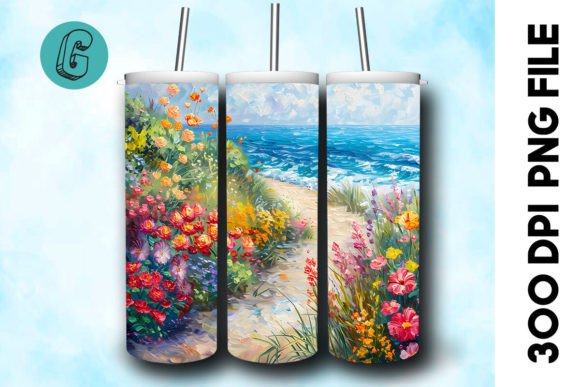 3D Oil Paint Floral Tumbler Wrap 31: Vibrant Digital Art