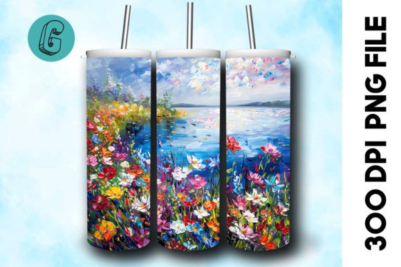 3D Oil Paint Floral Tumbler Wrap: A Creative Design Asset