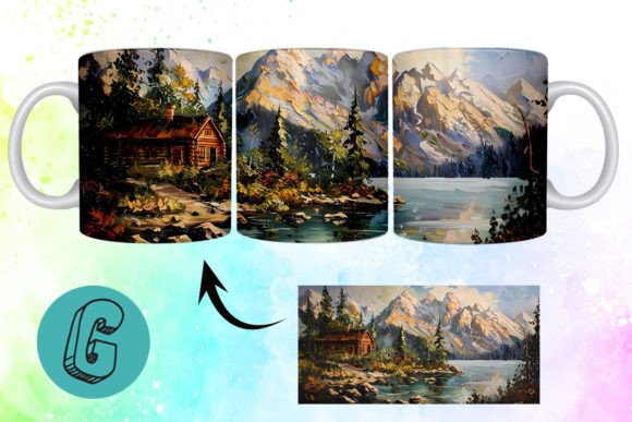 3D Oil Paint Vintage Sence Mug Wrap 19: A Digital Asset