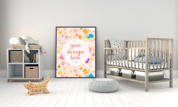 A 3D Modern Kids Bedroom Empty Frame: Showcase Your Designs