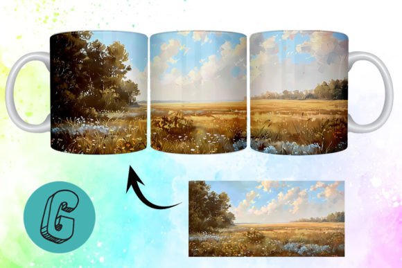Beautiful 3D Oil Paint Wildflowers Mug Wrap for DIY Creators