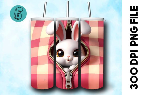Rabbit 3D Valentine Tumbler Wrap