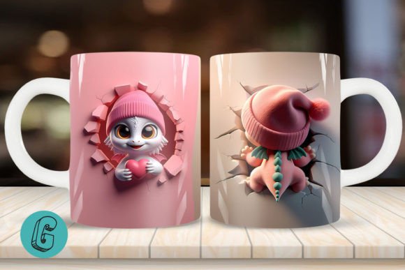 Valentine Dragon 3D Mug Wrap 2 Side (14)