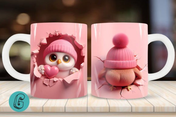 Valentine Owl 3D Mug Wrap 2 Side (16)